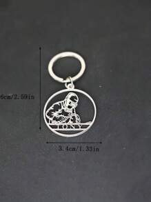 1pc Customized Welding Machine Pattern Name Letter Keychain - Fashionable Gold Stainless Steel Pendant, Personalized Gift For Halloween, Christmas And Thanksgiving - Multicolor - View 2