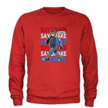 Say Drake Smiling Meme Mustard Adult Crewneck Sweatshirt - Red - View 1