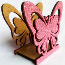 15 SERVILLETEROS DE MARIPOSA ROSA PARA XV AÑOS PORTA SERVILLETAS MIS 15 AÑOS ROSADA - Rosa vieja - Ver 3