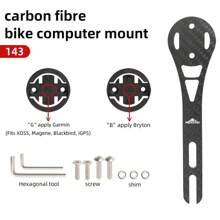 Soporte de computadora de bicicleta de fibra de carbono MOTSUV, extensión integrada para luz de bicicleta y montaje para pantalla de computadora