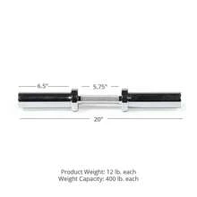 Titan Fitness Pair 20in Loadable Dumbbell Bars, 400 LB Capacity Each - 1 - View 1