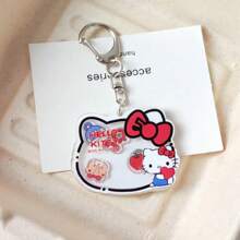 Sanrio 1 pieza Llavero con gatito de dibujos animados que se mueve, dije adorable de gato para mochilas y bolsos, regalo perfecto para cumpleaños, Pascua, accesorios adorables (estilo aleatorio)