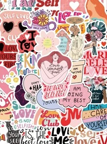 250 stuks Self Love Sticker Esthetische Cartoon Decals Voor Waterfles Laptop Bagage Scrapbook Telefoon Waterdichte DIY Sticker