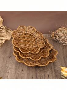 Cesto de almacenaje tejido estilo ratán creativo, cesto de almacenaje multicompartimento para la sala de estar, para volver al colegio