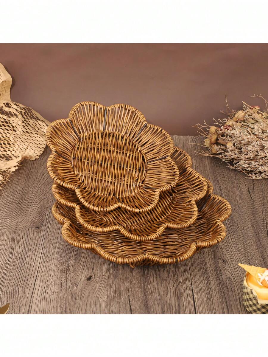 Cesto de almacenaje tejido estilo ratán creativo, cesto de almacenaje multicompartimento para la sala de estar, para volver al colegio