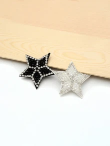 1pc Handmade Beaded Star Tassel Patch, Suitable For Clothes, Hats, Shoes, Bags DIY Decoration - Multicolor - View 2