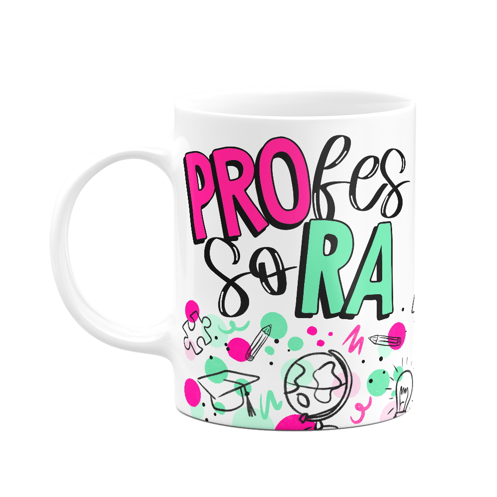 JPS INFO Caneca profissões - Professora - 325ml branca - M2