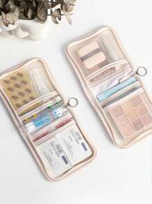 1 pieza Bolsa de tela de unicolor multifuncional pequeña para medicina, kit de primeros auxilios portátil, bolsa de medicina para viajes al aire libre, bolsa de almacenamiento de emergencia para medicamentos en dormitorio (varios colores disponibles), también se puede usar para organizar y almacenar artículos pequeños como cosméticos y joyas