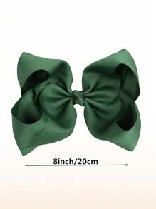 2Pcs/Pack 8 Inch (20CM) Hair Bows Clips, Big Hair Bows For Girls Boutique Grosgrain Ribbon Big Large Bows Alligator Clips Hair Accessories - Green - View 2