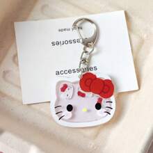 Sanrio 1 pieza Llavero con gatito de dibujos animados que se mueve, dije adorable de gato para mochilas y bolsos, regalo perfecto para cumpleaños, Pascua, accesorios adorables (estilo aleatorio)