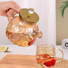 1pc New High Borosilicate Amber Glass Pitcher With Handle, Large Capacity Cold Water Jug, Home Use - Transparent - View 6