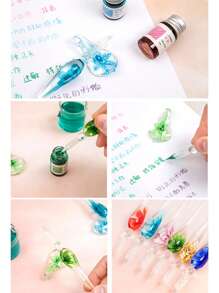 Handmade Crystal Glass Dip Pen Set, Student Stationery Glass Pen, Crystal Glass Pen Gift Set Back To School