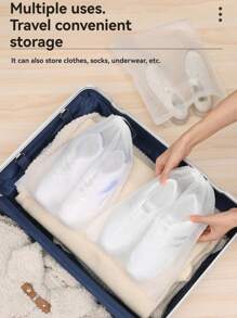 10PCS Non-Woven Shoe Bag Drawstring Storage Bag Tie-Down White Shoes Dust-Proof And Yellow Drying Bag Travel Shoe Cover
