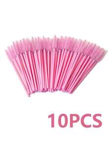 100/50/10pcs Disposable Mascara Wands, Mascara Brush, Eyelash Makeup Brush, Eyelash Spoolie Brush, Bendable Disposable Eyebrow Spoolie, Eyelash Brush For Eyelash Extension, Eyebrow Spoolie, Castor Oil Brush (Pink)