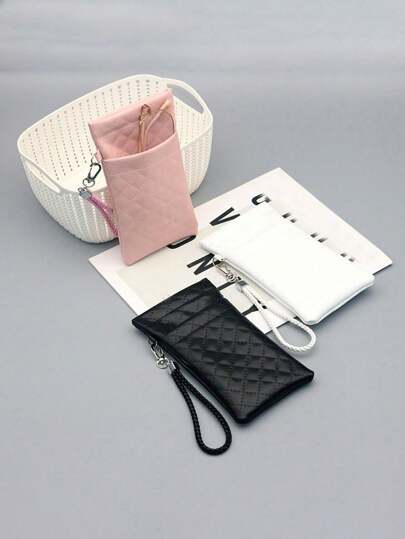 Luxury Soft Double Eyeglasses Pouch - Eyeglass Cases For Women With Large Squeeze Top, Mobile Phone Organizer, Hook, And Premium Protection - Stylish And Practical Accessory For Your Valuables Travel Essentials Holiday Vacation Back To School Stuff Glasses Case Sunglasses Women Glasses Holder Sunglasses For Women