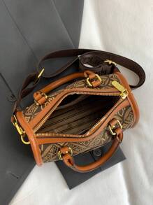 New Vintage Handbag With Shoulder Strap & Crossbody Strap, Fashionable Versatile Small Niche Brand Design For Women - Multicolor - View 5