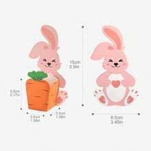 10pcs Bunny & Carrot Shaped Paper Candy Boxes, Easter Gift Packaging, Party Decor & Favor Mini Gift Boxes