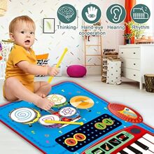 1 Set Kids Musical Pad With 2 Drumsticks, Learning Floor Mat, Indoor Interactive Puzzle Toy, Birthday Gift