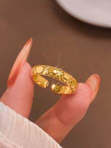 1 件 925 纯银简约钻石图案戒指，简约日常戒指，女士戒指精美珠宝礼物女士时尚配饰 - 菱形紋戒指 - 查看 3