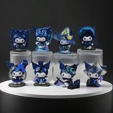 Sanrio Colección de Halloween de Sanrio Kuromi y Cinnamoroll - Figuras de PVC hechas a mano, tema de brujería, ideal para Halloween, cumpleaños, Navidad - Decoración de colección para mesa y coche para fans