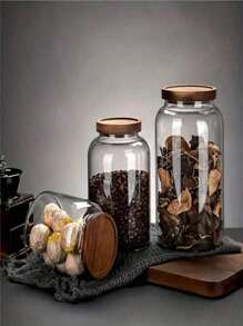1PC Sealed Glass Coffee Bean Storage Container With Sealing And UV Protection - Suitable For Large Capacity Coffee Cans In Kitchens, Pantries, And Coffee Shops Back To School