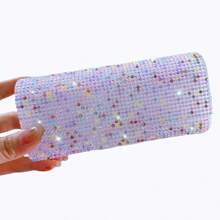 1pc Shiny Diamond-Shaped Multi-Function Storage Box, Suitable For Car Storage, Eyeglasses, Jewelry, Earphones, Cables