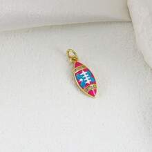 1pc Copper Micro-Inlaid Zirconia Simple Fashionable Mini Colorful Drop Oil Heart Palm Dragonfly Pendant, Versatile Jewelry Accessory For DIY Bracelet Necklace Earrings