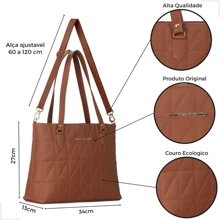 Women's Crossbody Shoulder Bag Large Shopper Bag College Work And Everyday - 駝色 - 查看 4