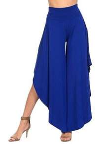 Trousers With Slits On The Sides - Blue - View 1