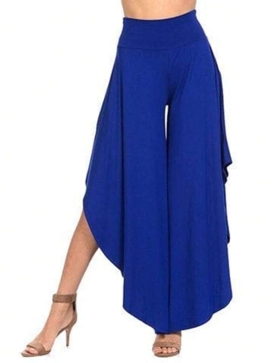 Trousers With Slits On The Sides - Blue - View 1