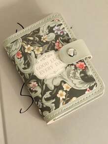 1pc Women Cute Leather Card Holder, Suitable For ID Card, Name Card, Bank Card, Credit Card For Women, Teenagers, Girls, Floral Print, Modern Design