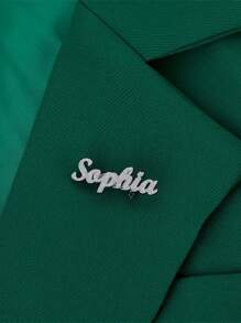 Etiqueta de identificación personalizada con nombre grabado y acabado esmerilado - Elegante broche de acero inoxidable, regalo de joyería de estilo empresarial para hombres y mujeres