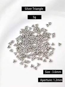 1 paquete (10g) (5g) (20g) Surtido de cuentas espaciadoras de varios estilos - corazón, estrella, formas geométricas, formas asimétricas, cuentas espaciadoras de color plateado para manualidades de collares y pulseras DIY