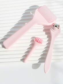 3pcs Makeup & Skincare Brushes Set, Home Spa Care Tools, Facial Massage For Glowing Skin, Eye Massager, Skin Care Gift For Women