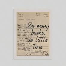 1 pieza Impresión artística de pintura de óleo con cita motivacional: "Demasiados libros, demasiado poco tiempo" - Estilo de arte clásico moderno, orientación de retrato sin marco, decoración de pared colgante, apta para oficina en el hogar, sala de estar, dormitorio, cafetería, bar, uso en interiores/exteriores, resistente al agua, dormitorio, arte minimalista de libros - Multicolor - Ver 11