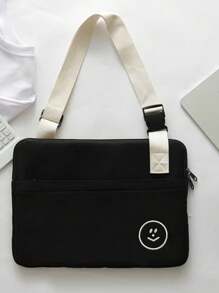 1 pieza Bolsa de hombro para portátil con absorción de impactos y bordado para tableta/iPad de 11 pulgadas - Negro - Ver 3