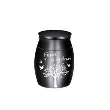 Kleine Aufbewahrungsurnen für Asche, Mini Lebensbaum-Urnen für Asche aus Aluminiumlegierung, Memorial Asche-Behälter - Für immer in meinem Herzen