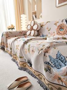 1 szt. Amerykański styl kwiatowy/botaniczny pokrowiec na sofę/narzuta, wielofunkcyjny prezent wielkanocny, urodziny, ukończenie szkoły, pokrowiec na sofę, wystrój salonu, wystrój pokoju