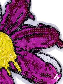 1 Stück rotes Sonnenblumen Stickerei Patch aus Polyesterstoff, DIY Nähdekor, geeignet für Kleidung, Accessoires, Schuhe, Hüte, ganzjährig, Schule