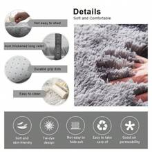 Round Fluffy Rugs Anti-Slip Large Shaggy Mat Living Room Bedroom Carpet Cheap UK - Camel - View 3