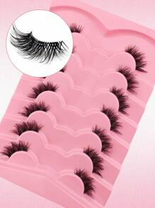 7 paar transparante halve wimpers met natuurlijke look, luchtige kattenooglook, korte accentwimpers, hoekwimpers, 3/4 wimpers, herbruikbare wimpers, verpakking