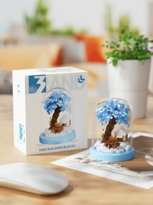 Un set de 1129 piezas de bloques de construcción con micropartículas de una casa del árbol de las cuatro estaciones, juego de construcción para adultos (+14 años), para construir una mágica y dulce casa del árbol, ideal para decoración de la sala de estar, regalos de cumpleaños, regalos para amigos, familia y parejas, un regalo creativo para el Día de San Valentín