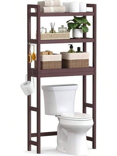 Organizador de baño de 4 Niveles con estantes Ajustables, 10.2 x 24.8 x 72.8 Pulgadas, Ahorro de Espacio, Blanco Nube