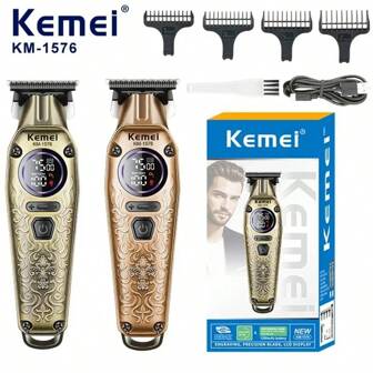 Kemei KM-1576 USB Fast Charging Hair Clipper - Long-Lasting Battery Life, Professional Hair Trimmer For Salon & Home Use