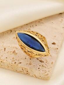 1pc Fashionable & Elegant Women Ruby Ring, Suitable For Gifts, Daily Wear - Yellow Gold - View 8