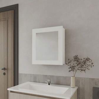 Payson Medicine Cabinet In Melamine With Included Mirror, White,Christmas,YY Choice