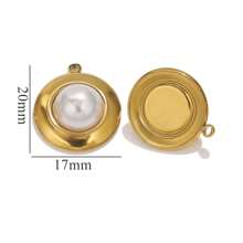 5pcs Stainless Steel Faux Pearl Pendant European And American Style Retro Palace Elegant Simple DIY Handmade Necklace Dress Accessories Daily Party Wedding Festival