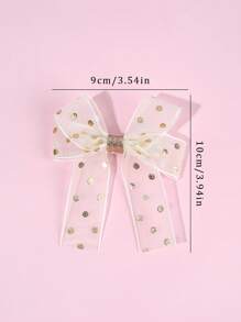 2 szt. Kokarda do włosów z nadrukiem w kropki dla kobiet, beżowa siateczka, spinki krokodylkowe, eleganckie dziewczęce kokardy do warkoczyków, spinki do włosów, wiosenne spinki do włosów, damskie akcesoria do włosów