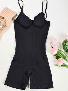 CELILIN Women Seamless One-Piece Shapewear Jumpsuit, Backless Jumpsuit, Rolling Control Jumpsuit, Seamless Full-Body Shapewear, Sleeveless Jumpsuit - Black - View 2