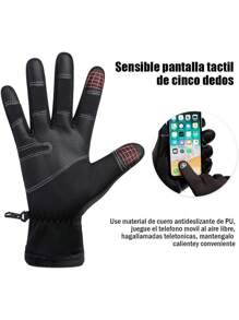 Cold Weather Gloves, EASYTAO Windproof Waterproof Snow Gloves, Gym Gloves For Cycling Running Skiing Hiking Climbing Men And Women - 藏蓝色 - 查看 3